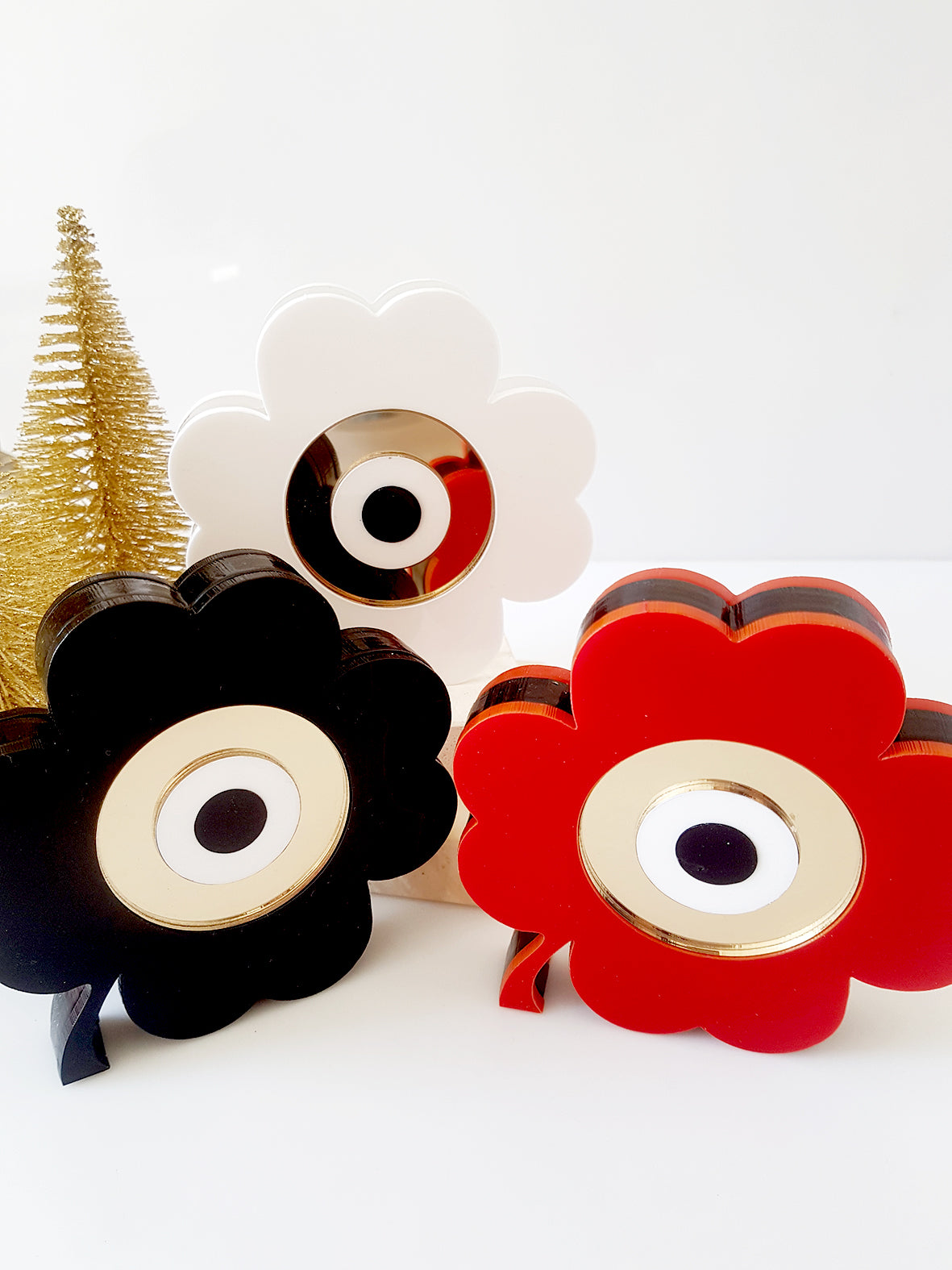 Γούρι plexiglass τετράφυλλο τριφύλλι με μάτι – So Cute by Dimi