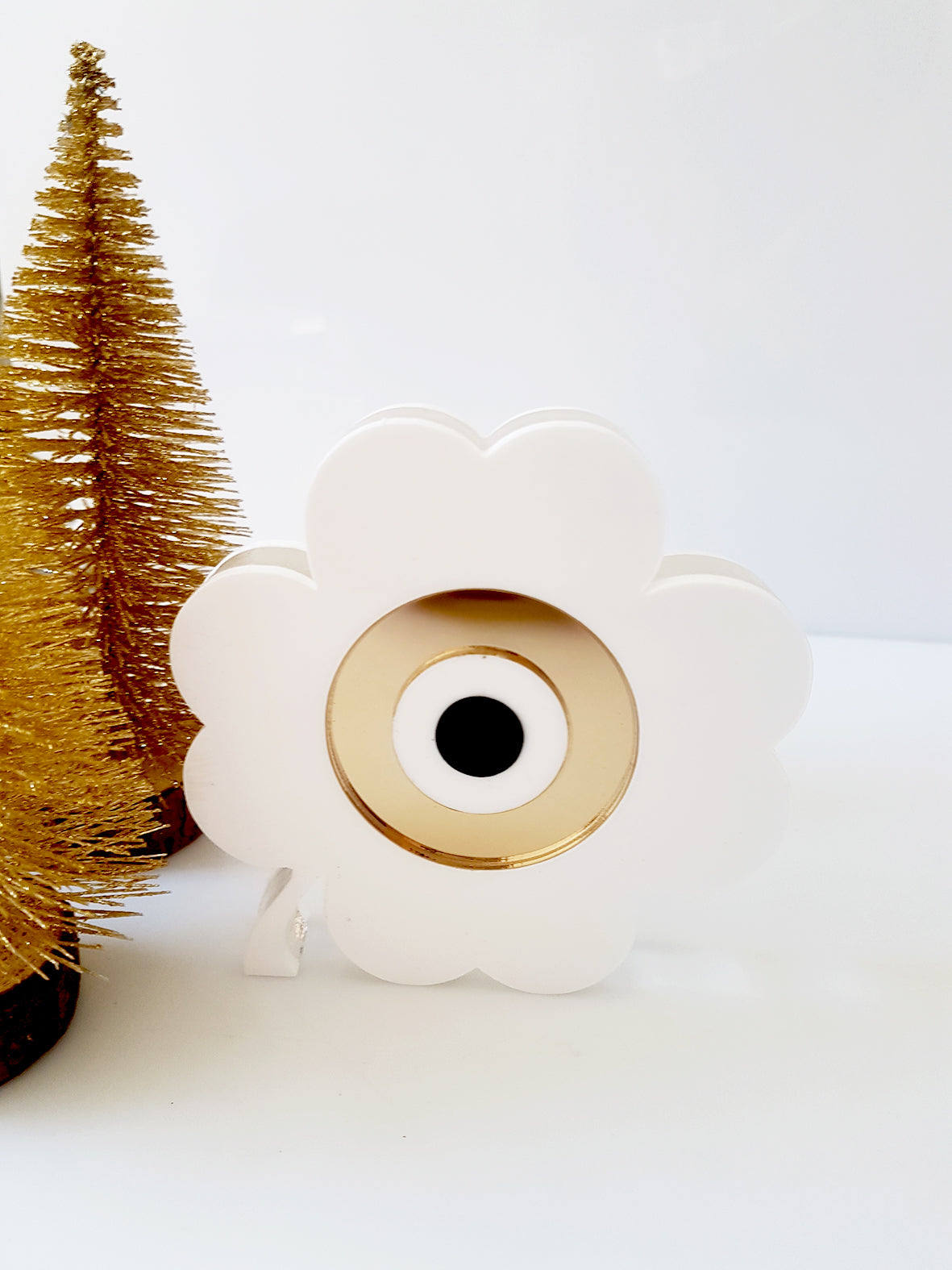 Επιτραπέζιο Γούρι plexiglass τετράφυλλο τριφύλλι με μάτι – So Cute by Dimi