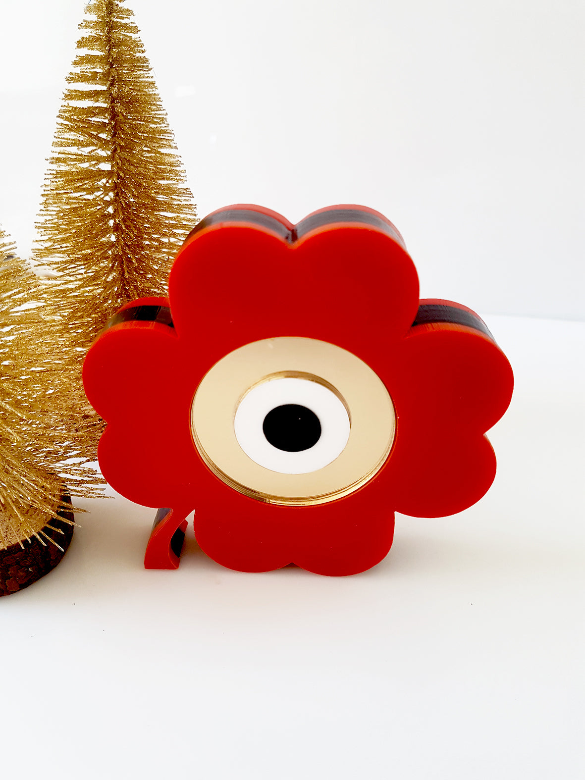 Επιτραπέζιο Γούρι plexiglass τετράφυλλο τριφύλλι με μάτι – So Cute by Dimi