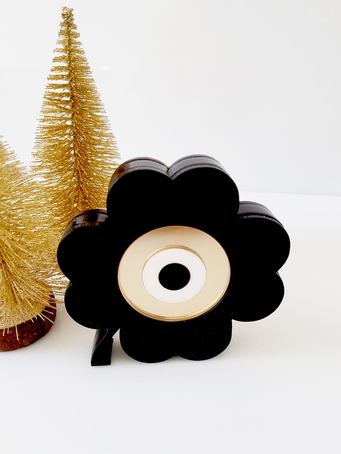 Επιτραπέζιο Γούρι plexiglass τετράφυλλο τριφύλλι με μάτι – So Cute by Dimi