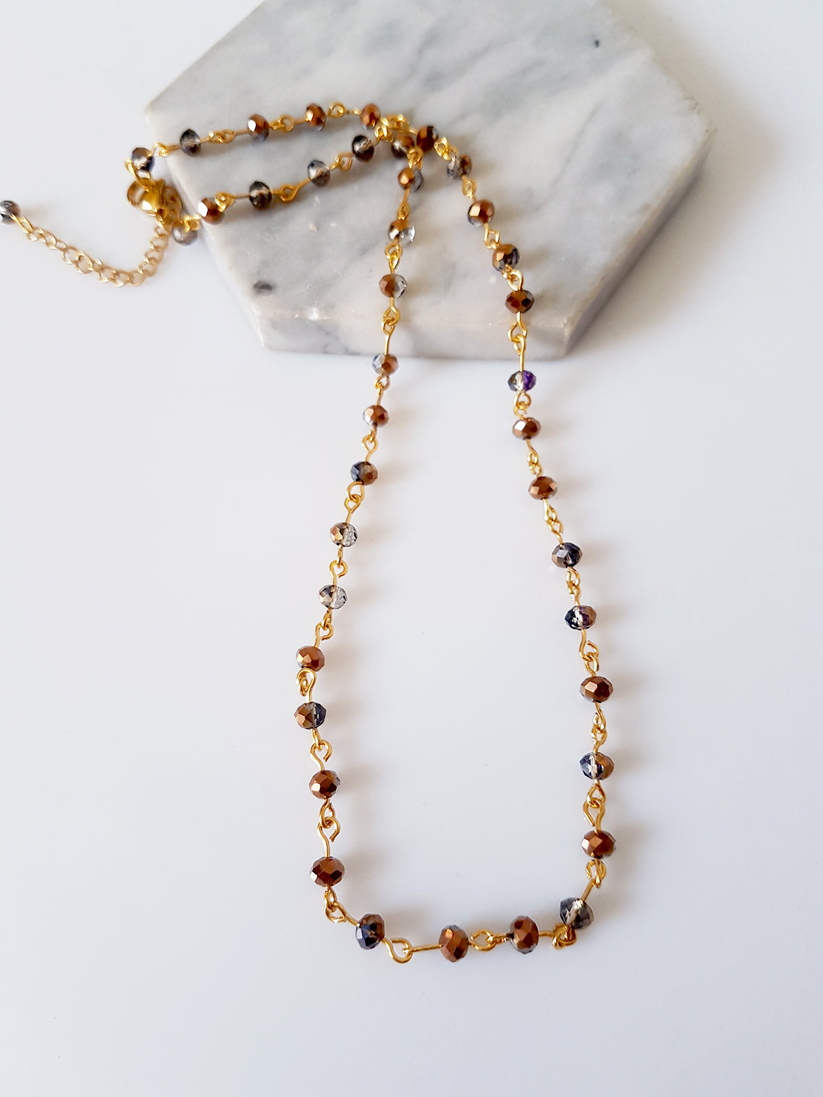 Kολιέ με αλυσίδα ροζάριο - So Cute by Dimi