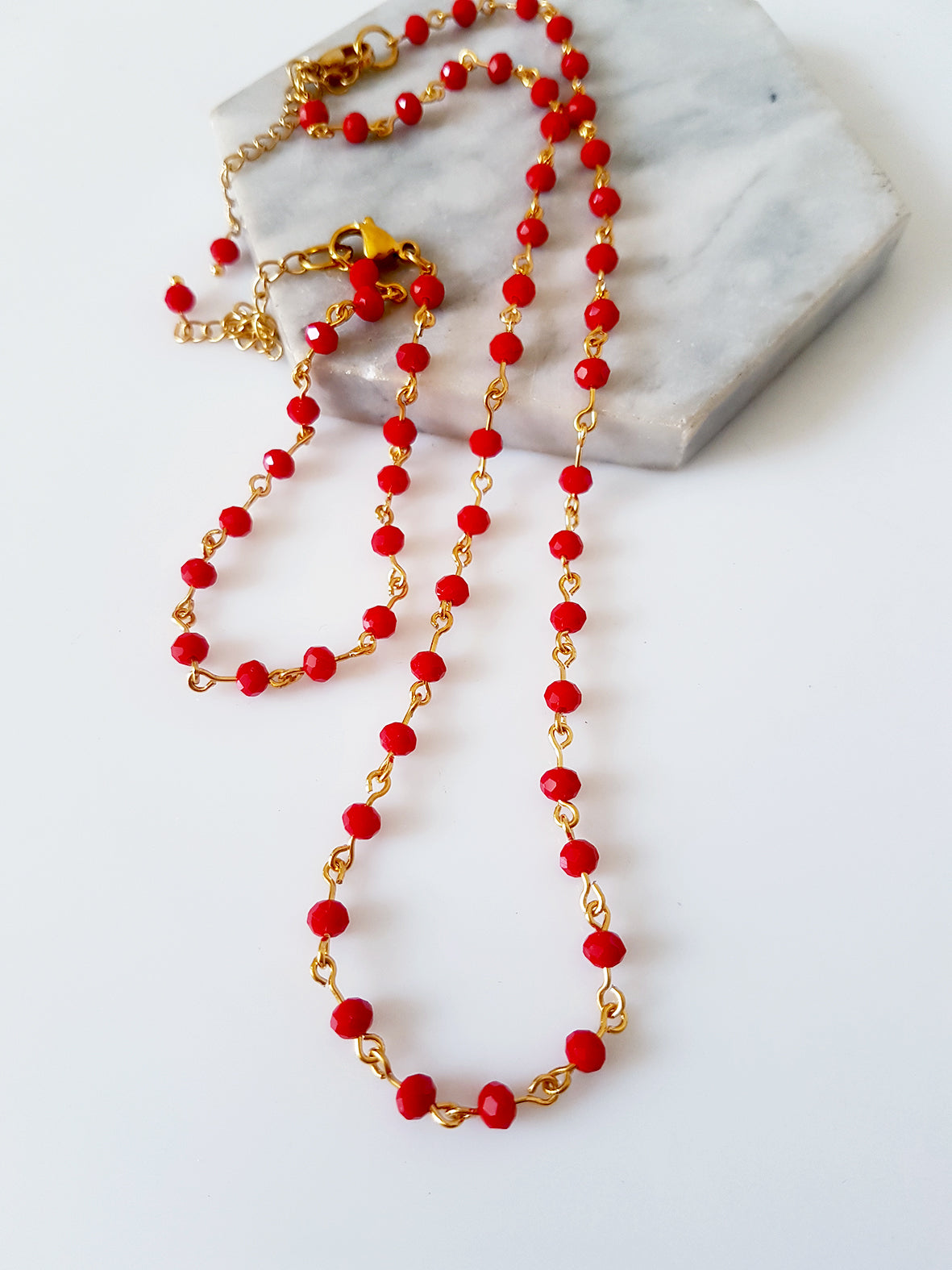 Kολιέ με αλυσίδα ροζάριο - So Cute by Dimi