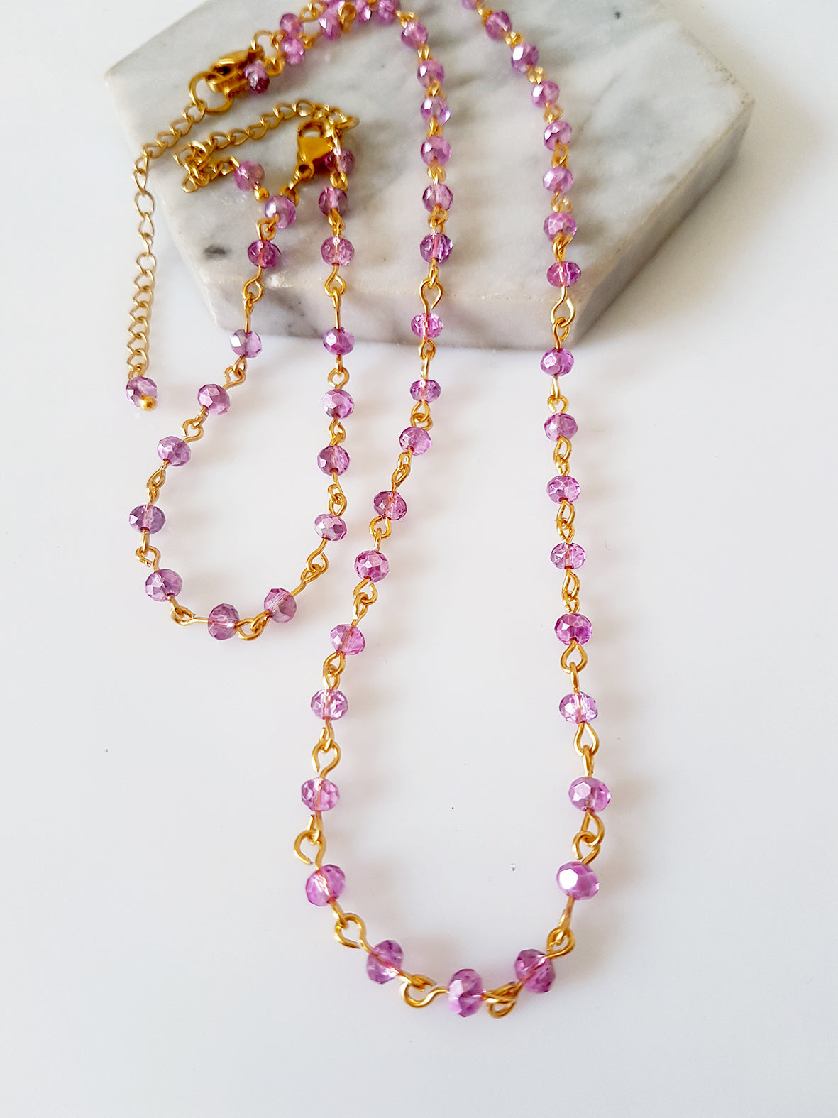 Kολιέ με αλυσίδα ροζάριο - So Cute by Dimi