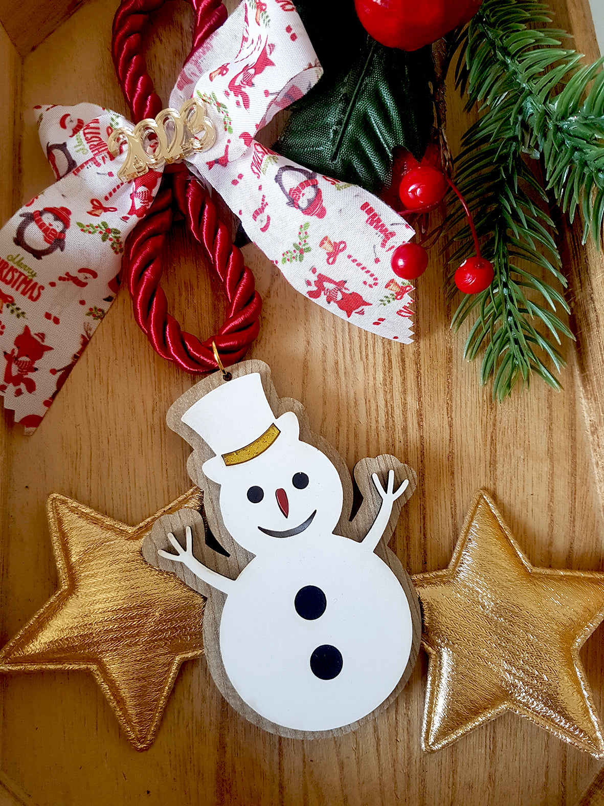 Κρεμαστά ξύλινα γούρια Merry Chirstmas σε 4 σχέδια - So Cute by Dimi