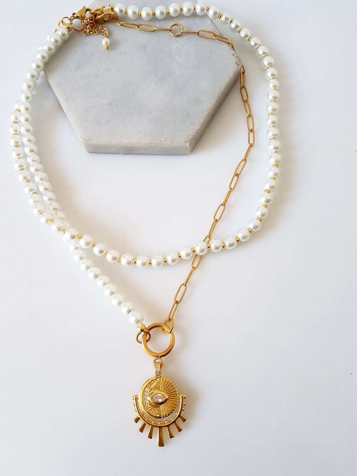 Κολιέ με πέρλες 6mm - socutebydimi