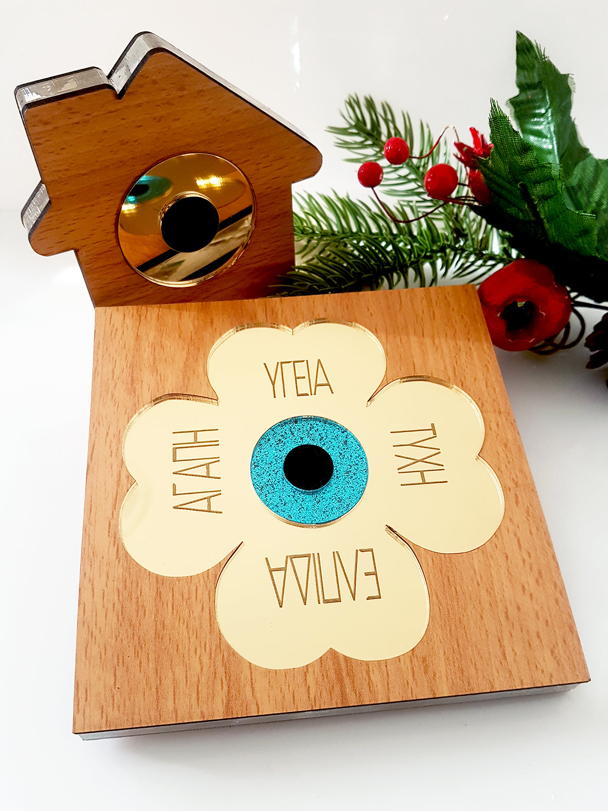 Γούρι τετράγωνο τριφύλλι με ευχές - So Cute by Dimi