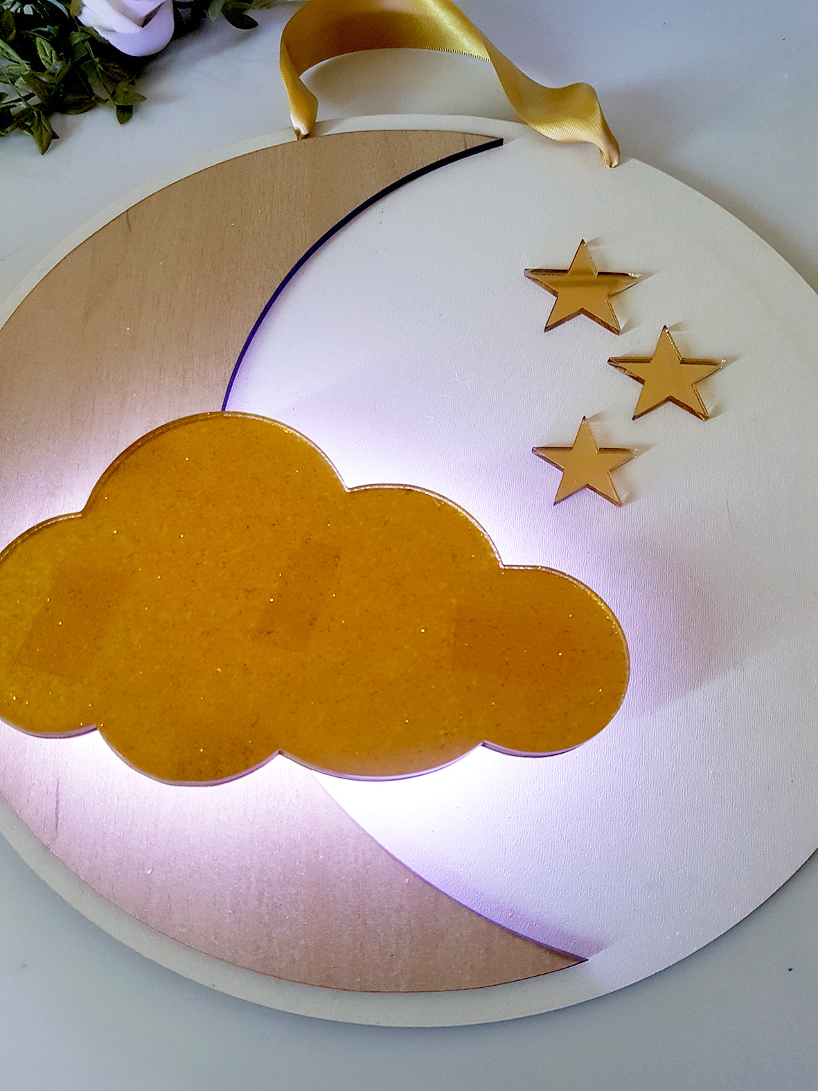 Διακοσμητικό κάδρο Φεγγάρι με προαιρετικό φωτισμό Led - So Cute by Dimi