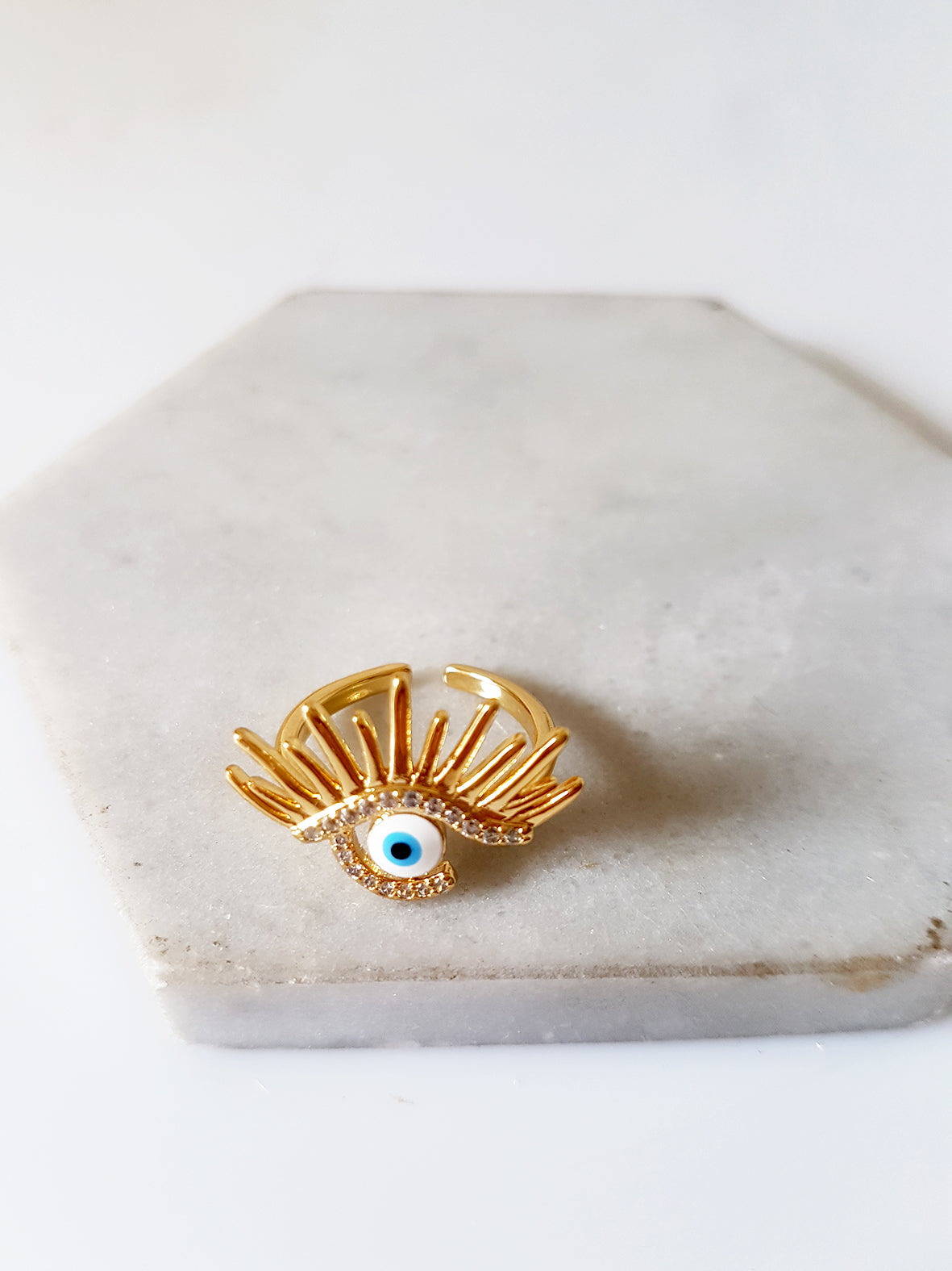 Δαχτυλίδι με ζιργκόν eyelash - So Cute by Dimi