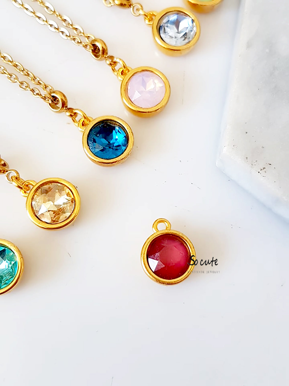 Ατσάλινο κολιέ Crystal Dot - So Cute by Dimi