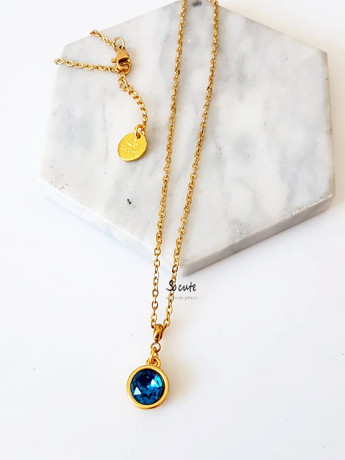 Ατσάλινο κολιέ Crystal Dot - So Cute by Dimi