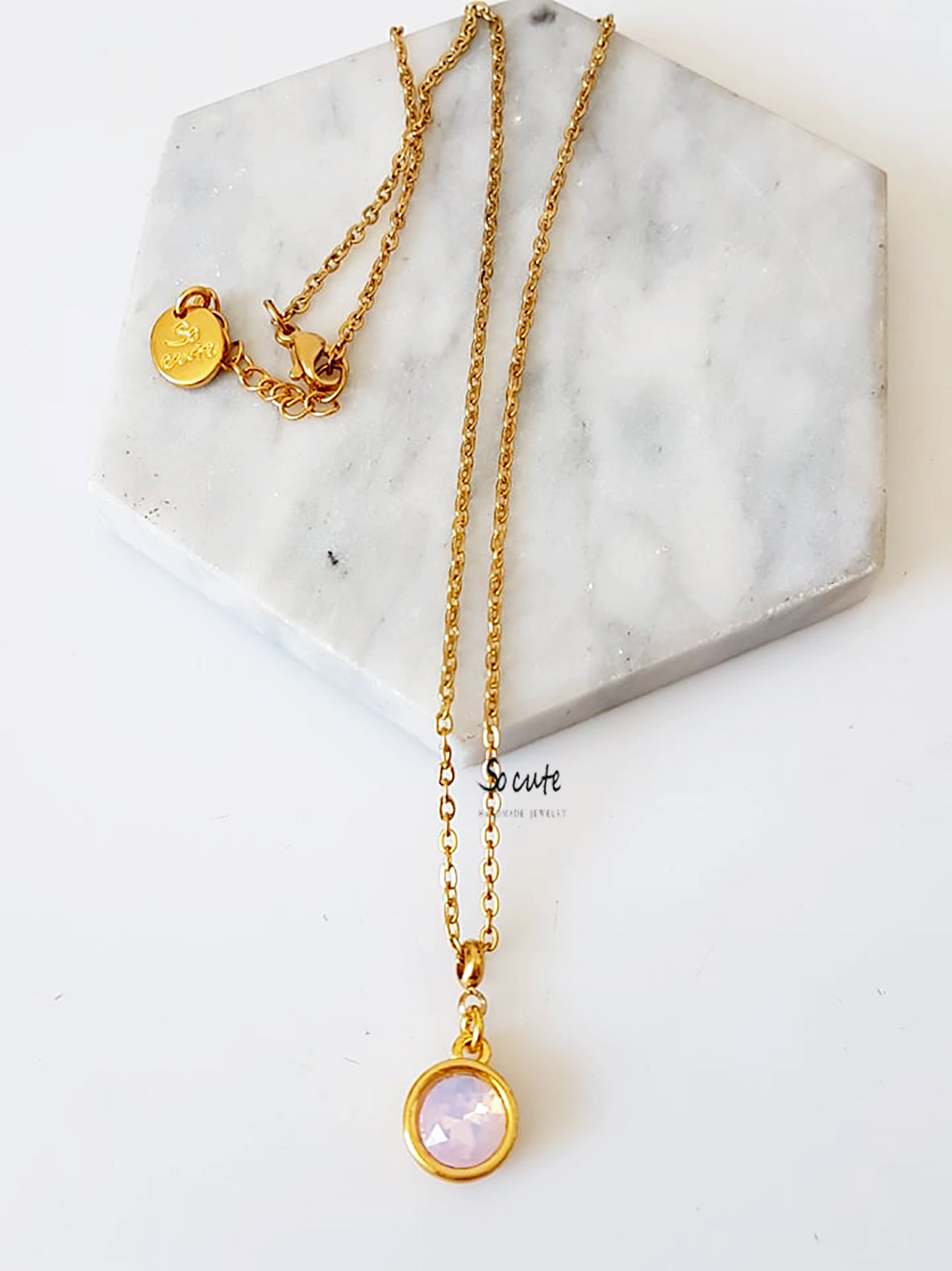 Ατσάλινο κολιέ Crystal Dot - So Cute by Dimi