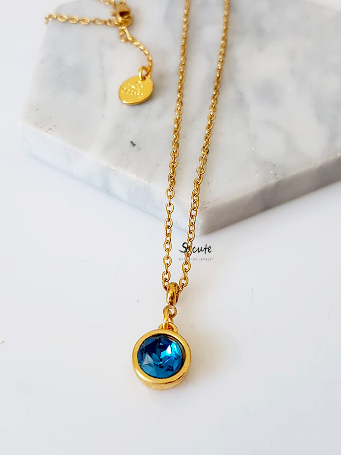 Ατσάλινο κολιέ Crystal Dot - So Cute by Dimi