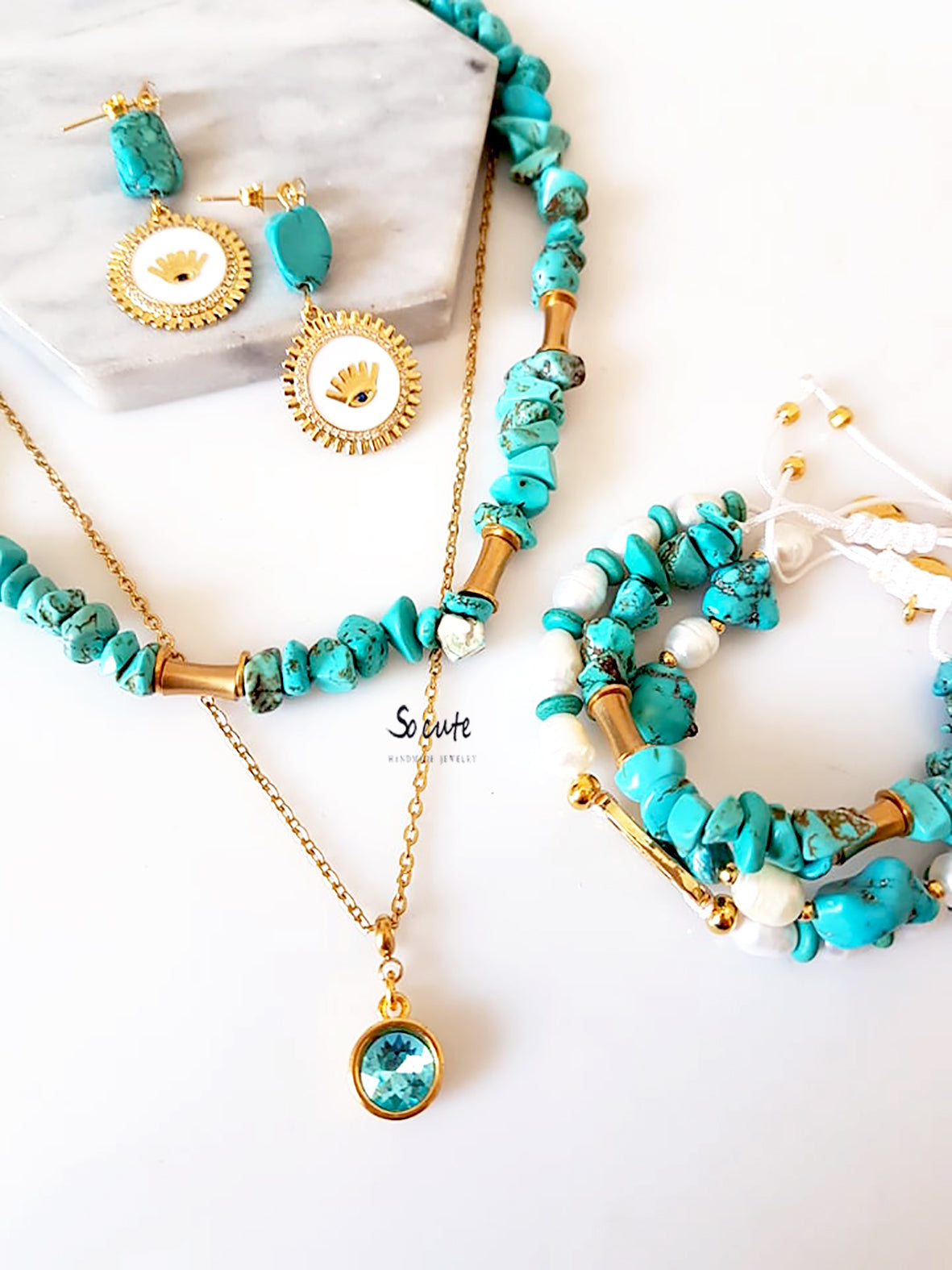 Ατσάλινο κολιέ Crystal Dot - So Cute by Dimi