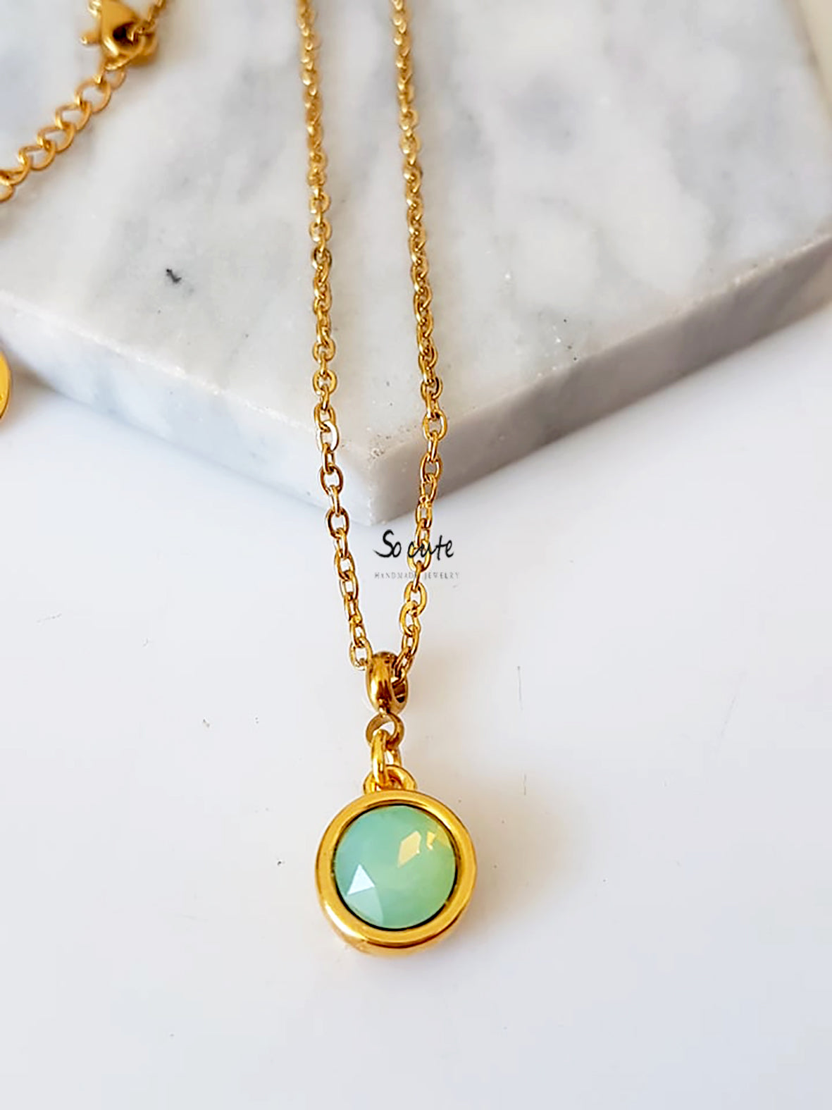 Ατσάλινο κολιέ Crystal Dot - So Cute by Dimi