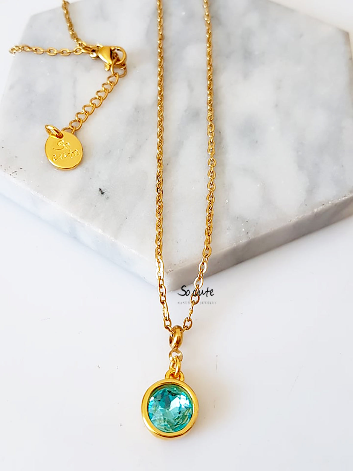 Ατσάλινο κολιέ Crystal Dot - So Cute by Dimi