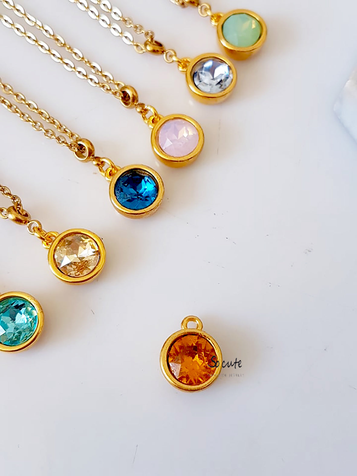 Ατσάλινο κολιέ Crystal Dot - So Cute by Dimi