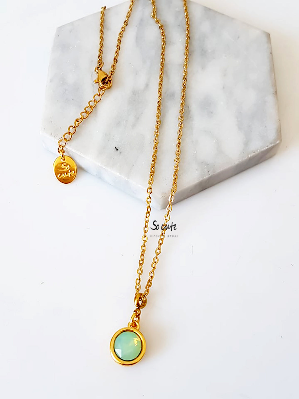 Ατσάλινο κολιέ Crystal Dot - So Cute by Dimi