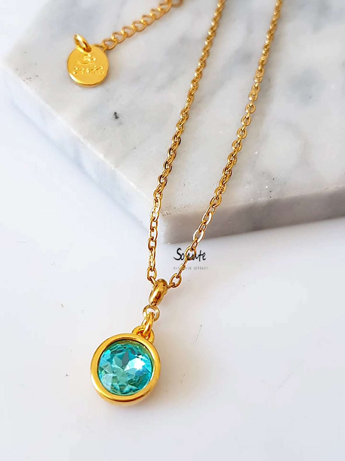 Ατσάλινο κολιέ Crystal Dot - So Cute by Dimi