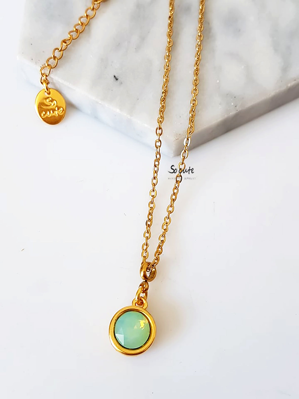 Ατσάλινο κολιέ Crystal Dot - So Cute by Dimi