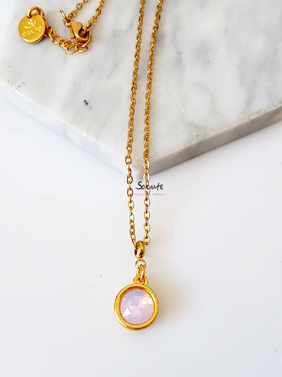 Ατσάλινο κολιέ Crystal Dot - So Cute by Dimi