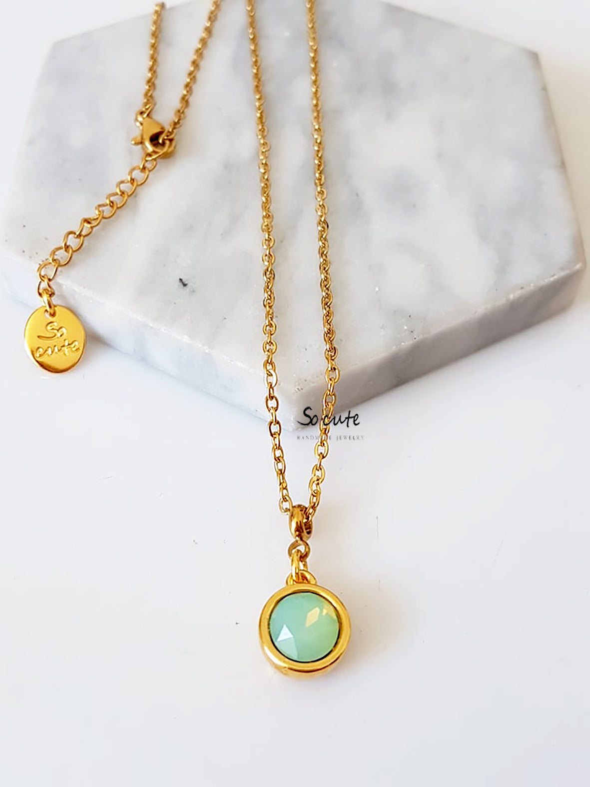 Ατσάλινο κολιέ Crystal Dot - So Cute by Dimi