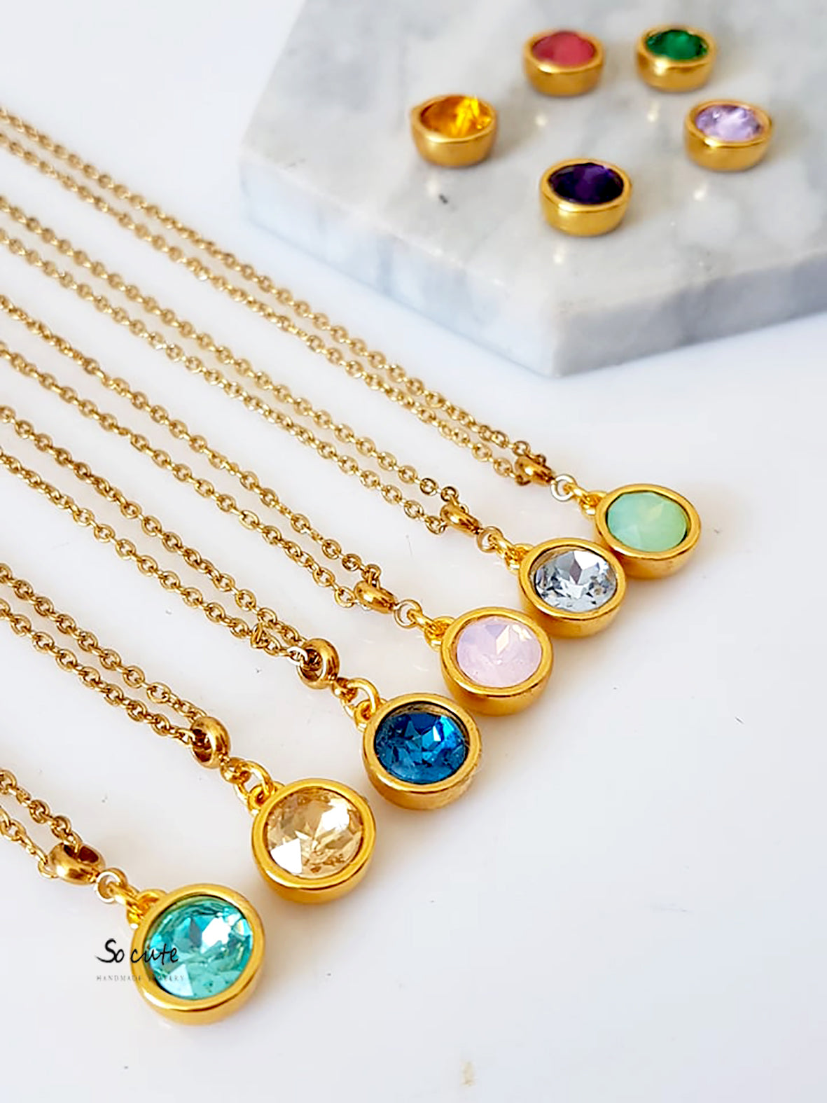 Ατσάλινο κολιέ Crystal Dot - So Cute by Dimi