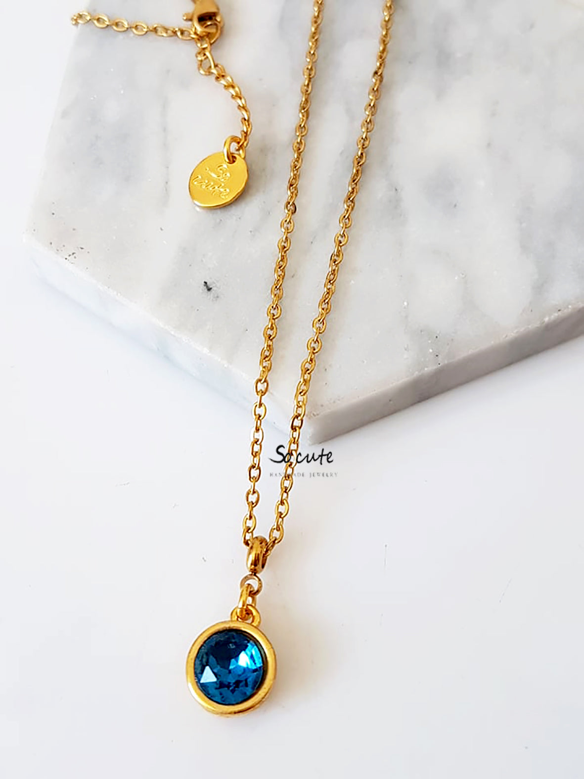 Ατσάλινο κολιέ Crystal Dot - So Cute by Dimi