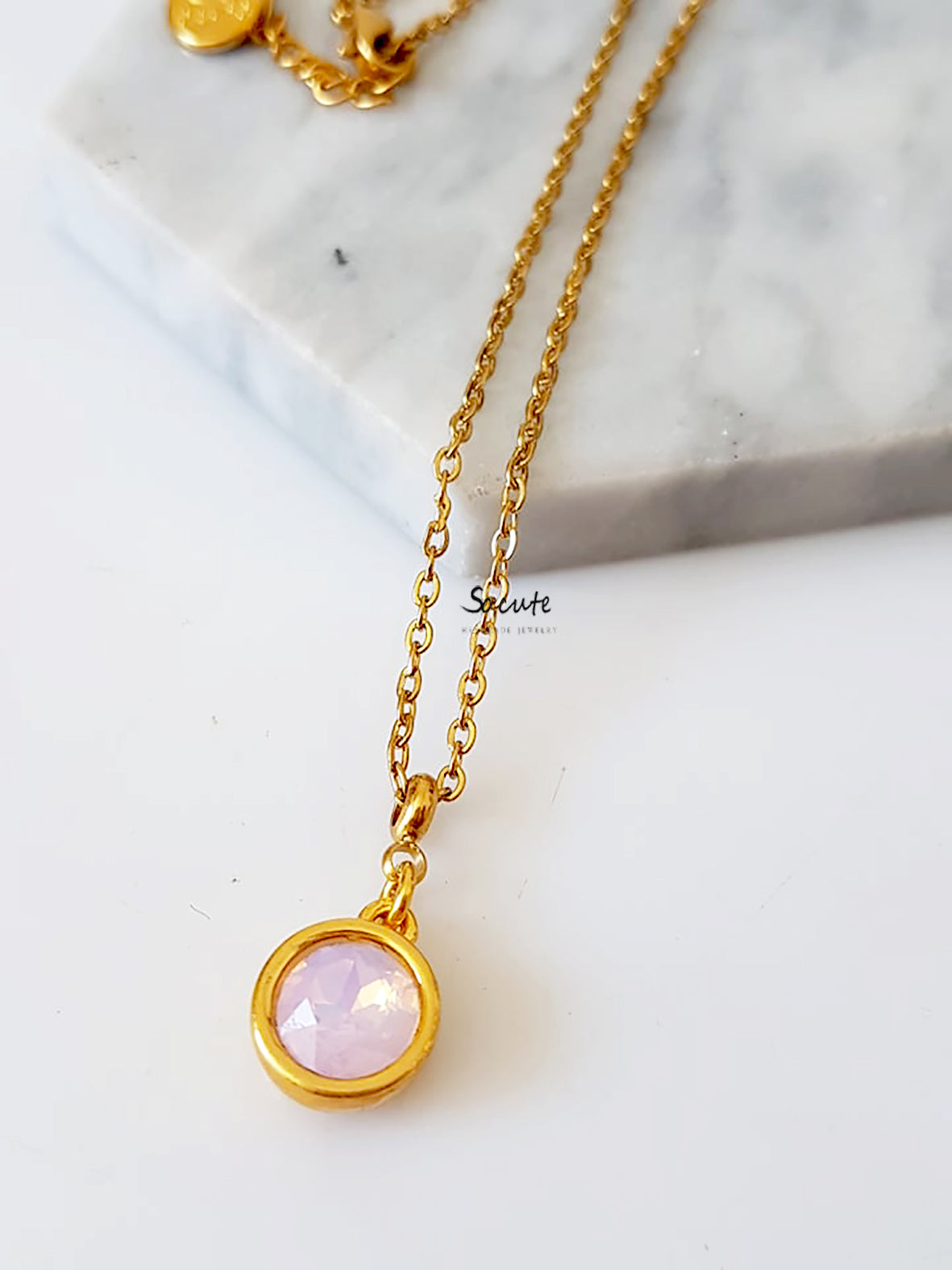 Ατσάλινο κολιέ Crystal Dot - So Cute by Dimi