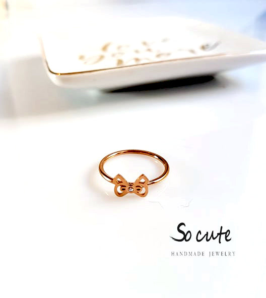 Ατσάλινο δαχτυλίδι φιογκάκι - So Cute by Dimi