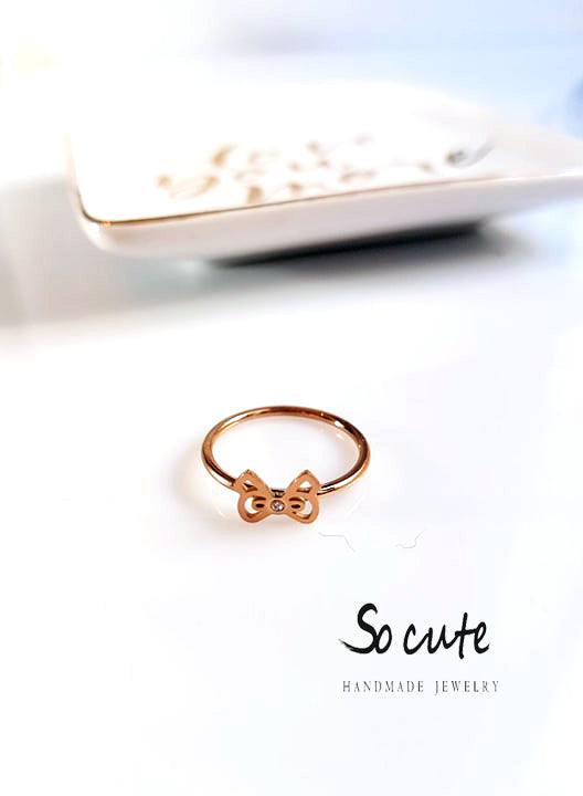 Ατσάλινο δαχτυλίδι φιογκάκι - So Cute by Dimi