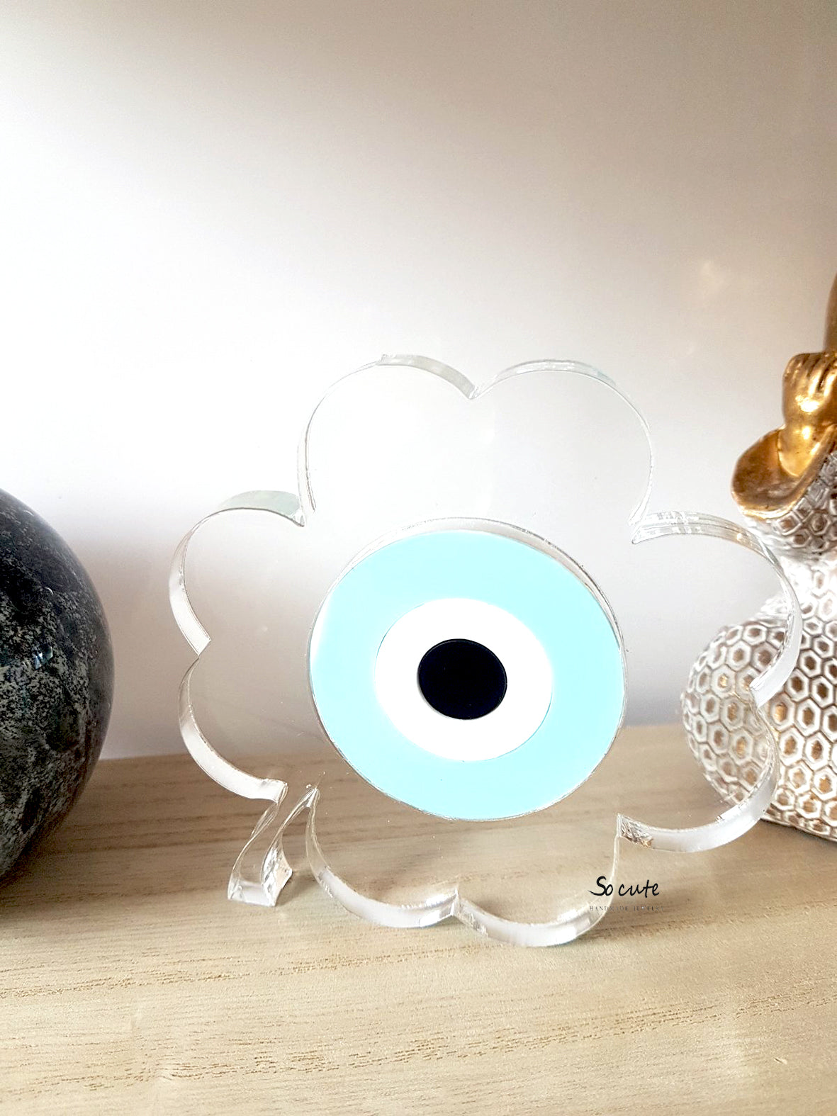 Γούρι επιτραπέζιο τριφύλλι με μάτι - So Cute by Dimi