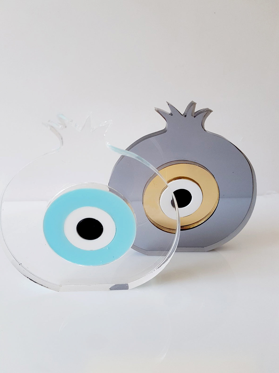 Χειροποίητο γούρι ρόδι plexiglass με μάτι σε διάφορα χρώματα (χρυσό, κόκκινο, γαλάζιο, ροζ) – So Cute by Dimi