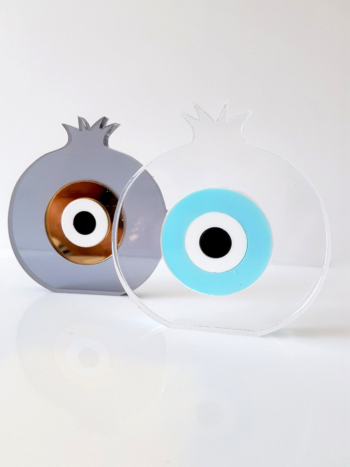 Χειροποίητο γούρι ρόδι plexiglass με μάτι σε διάφορα χρώματα (χρυσό, κόκκινο, γαλάζιο, ροζ) – So Cute by Dimi