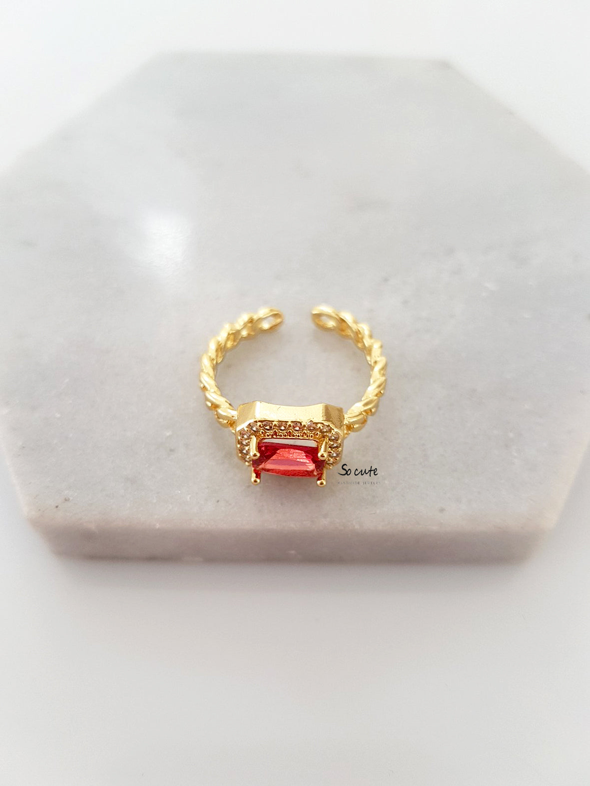 Δαχτυλίδι αλυσίδα με κρύσταλλο και ζιργκόν - So Cute by Dimi