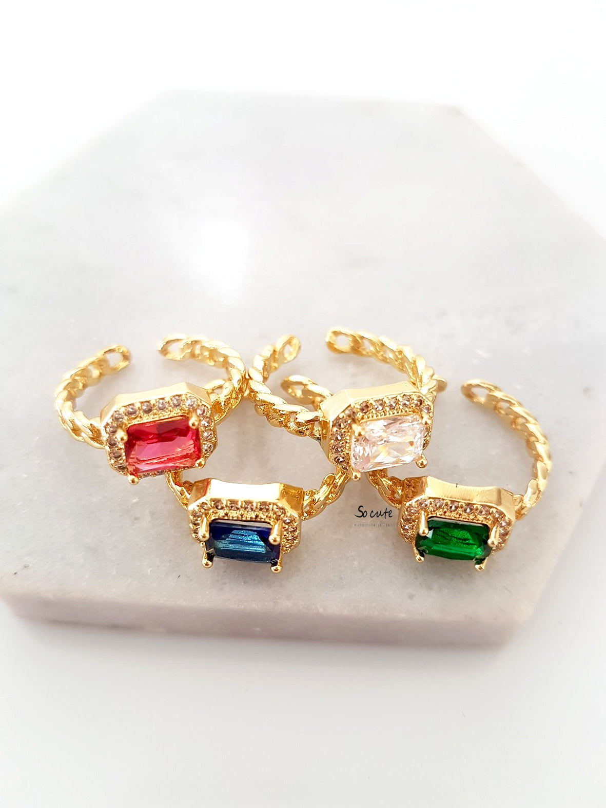 Δαχτυλίδι αλυσίδα με κρύσταλλο και ζιργκόν - So Cute by Dimi