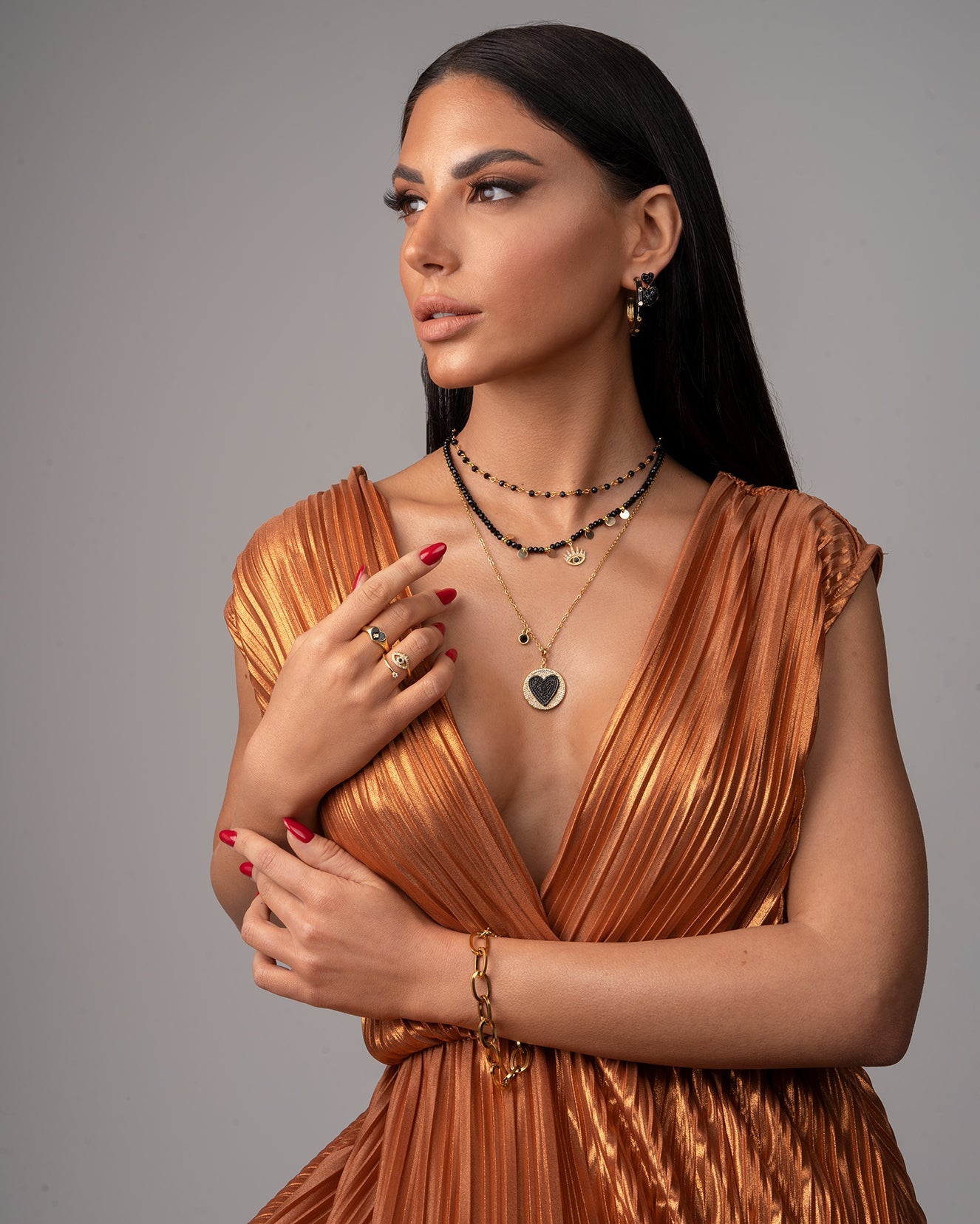 Kολιέ με αλυσίδα ροζάριο - So Cute by Dimi