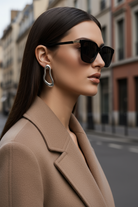 Ατσάλινα abstract σκουλαρίκια σε χρυσό και ασημί – Liquid Flow Earrings