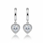 Amor Earrings – Ατσάλινα σκουλαρίκια με κρικάκι και καρδιά με ζιργκόν σε ασημί | So Cute by Dimi
