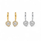 Amor Earrings – Ατσάλινα σκουλαρίκια με κρικάκι και καρδιά με ζιργκόν σε χρυσό και ασημί | So Cute by Dimi