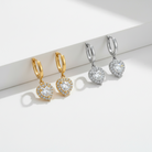 Amor Earrings – Ατσάλινα σκουλαρίκια με κρικάκι και καρδιά με ζιργκόν σε χρυσό και ασημί | So Cute by Dimi