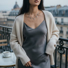 Ατσάλινο κολιέ με πέντε σταυρούς και ζιργκόν – Crystal Cross Charm Necklace So Cute by Dimi