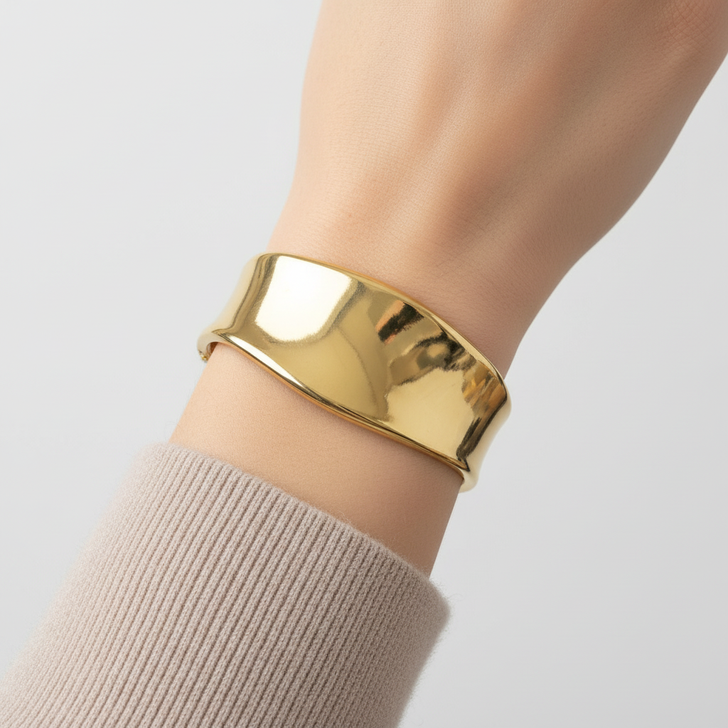 Copper bangle με κυματιστή φόρμα σε χρυσό – So Cute by Dimi