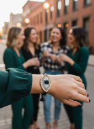 Χειροποίητο βραχιόλι με πλεκτό κορδόνι και μεγάλο μοτίφ ματιού με στρας – Shiny Eye Large – So Cute by Dimi