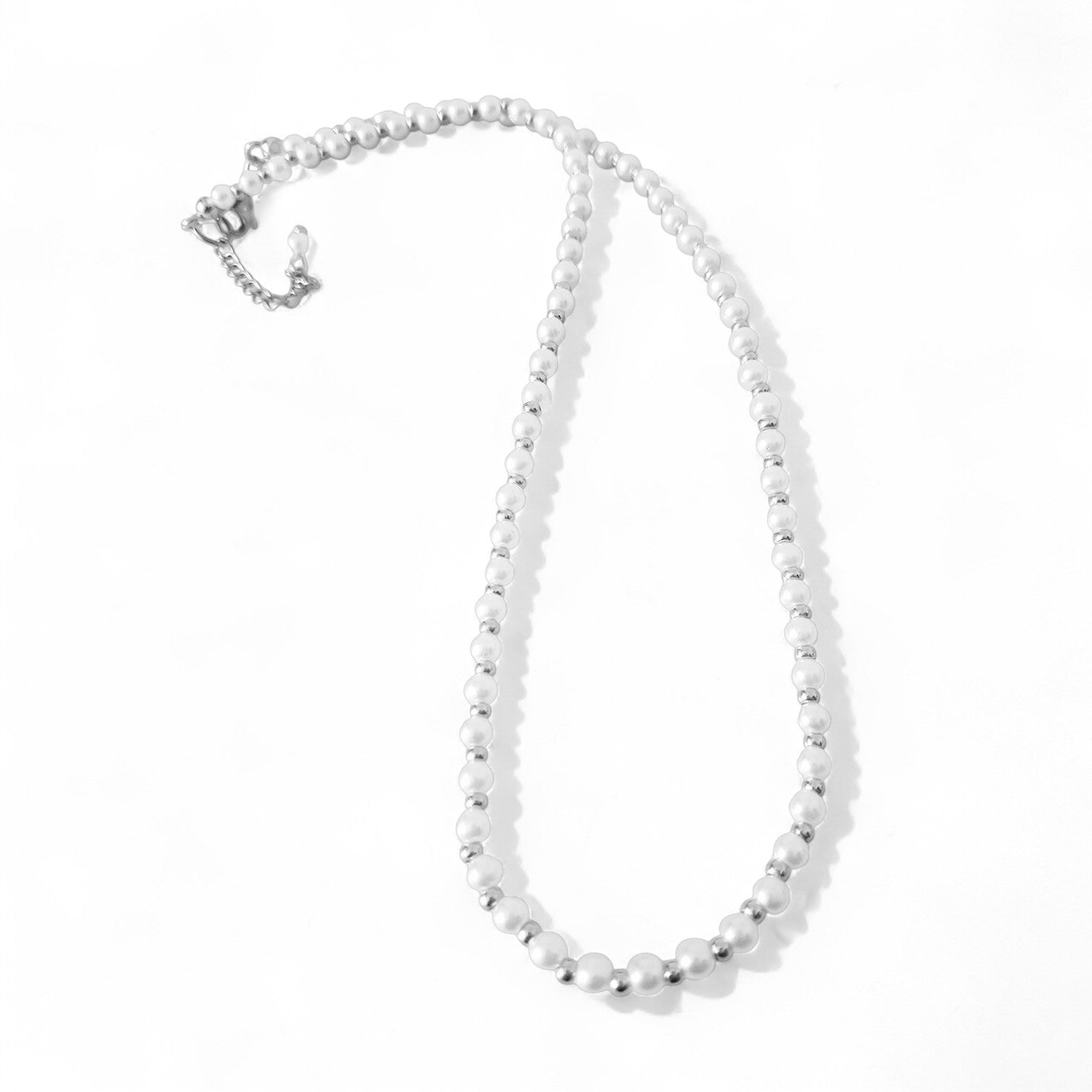 Basic κολιέ με γυάλινες πέρλες και μεταλλικές χάντρες – So Cute by Dimi