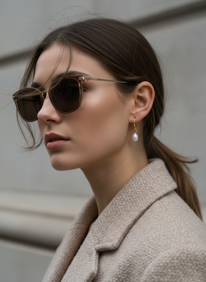 Pearl Mini Hoop Earrings – Ατσάλινα σκουλαρίκια με φυσική πέρλα νερού – So Cute by Dimi