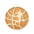 Ξύλινο κρεμαστό κάδρο μπάσκετ 25cm με laser-cut παίκτη και φυσικό ξύλο – So Cute by Dimi
