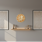 Ξύλινο κρεμαστό κάδρο μπάσκετ 25cm με laser-cut παίκτη και φυσικό ξύλο – So Cute by Dimi