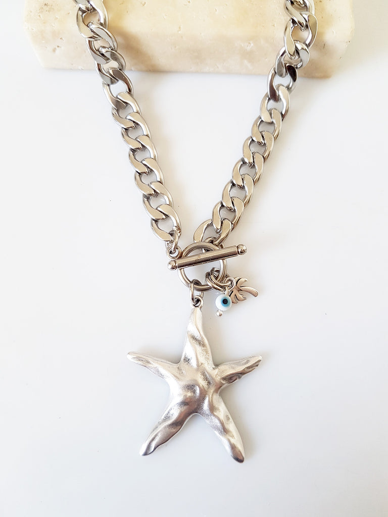 Starfish ατσάλινο κολιέ - So Cute by Dimi