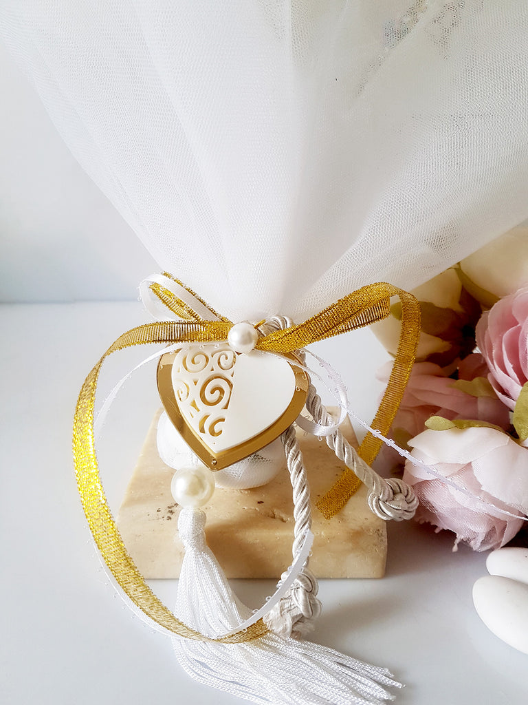 Mπομπονιέρα γάμου με τούλι και καρδιά - So Cute by Dimi