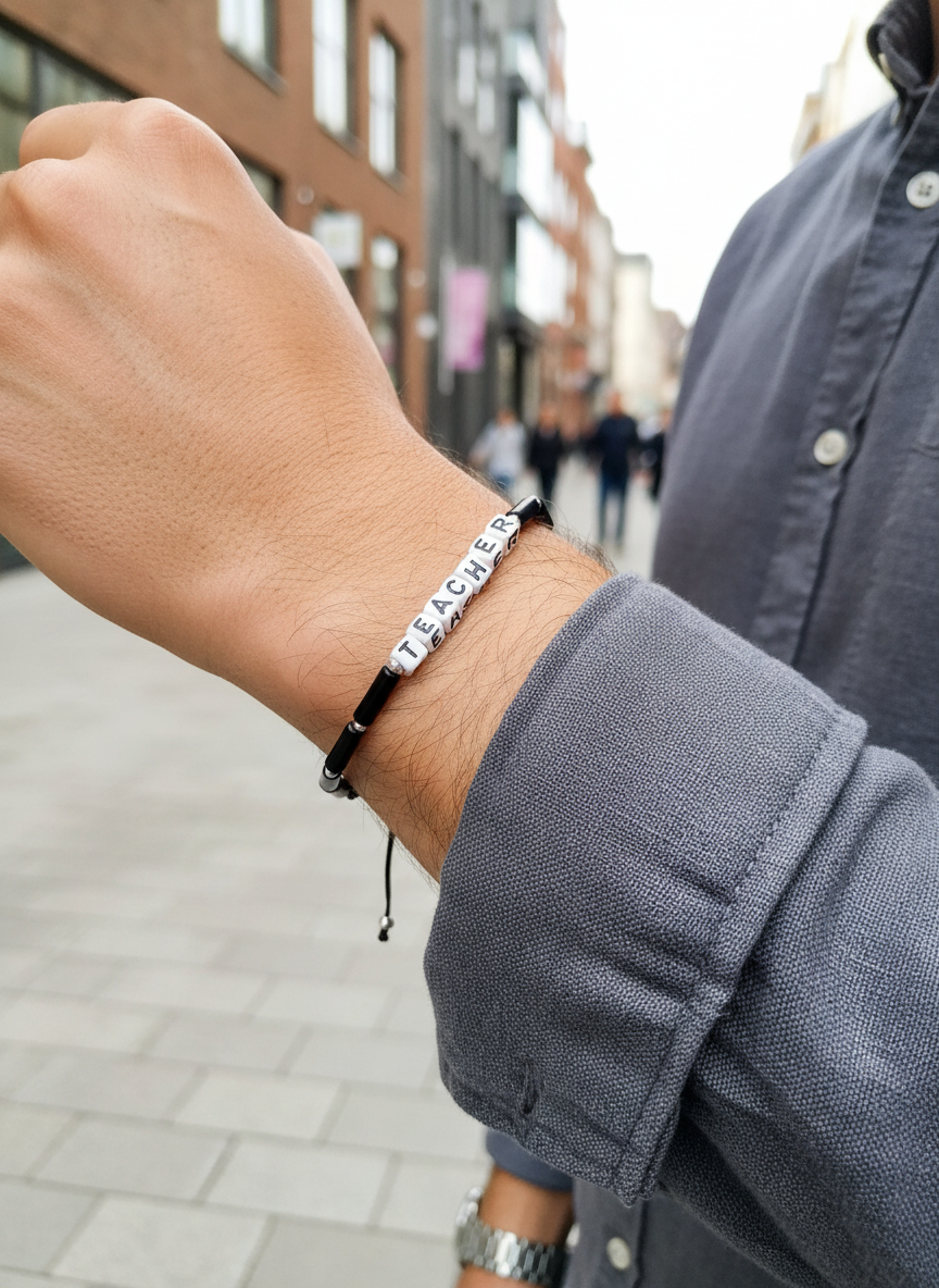 Ανδρικό βραχιόλι Teacher με σωληνάκια πέτρας – So Cute by Dimi